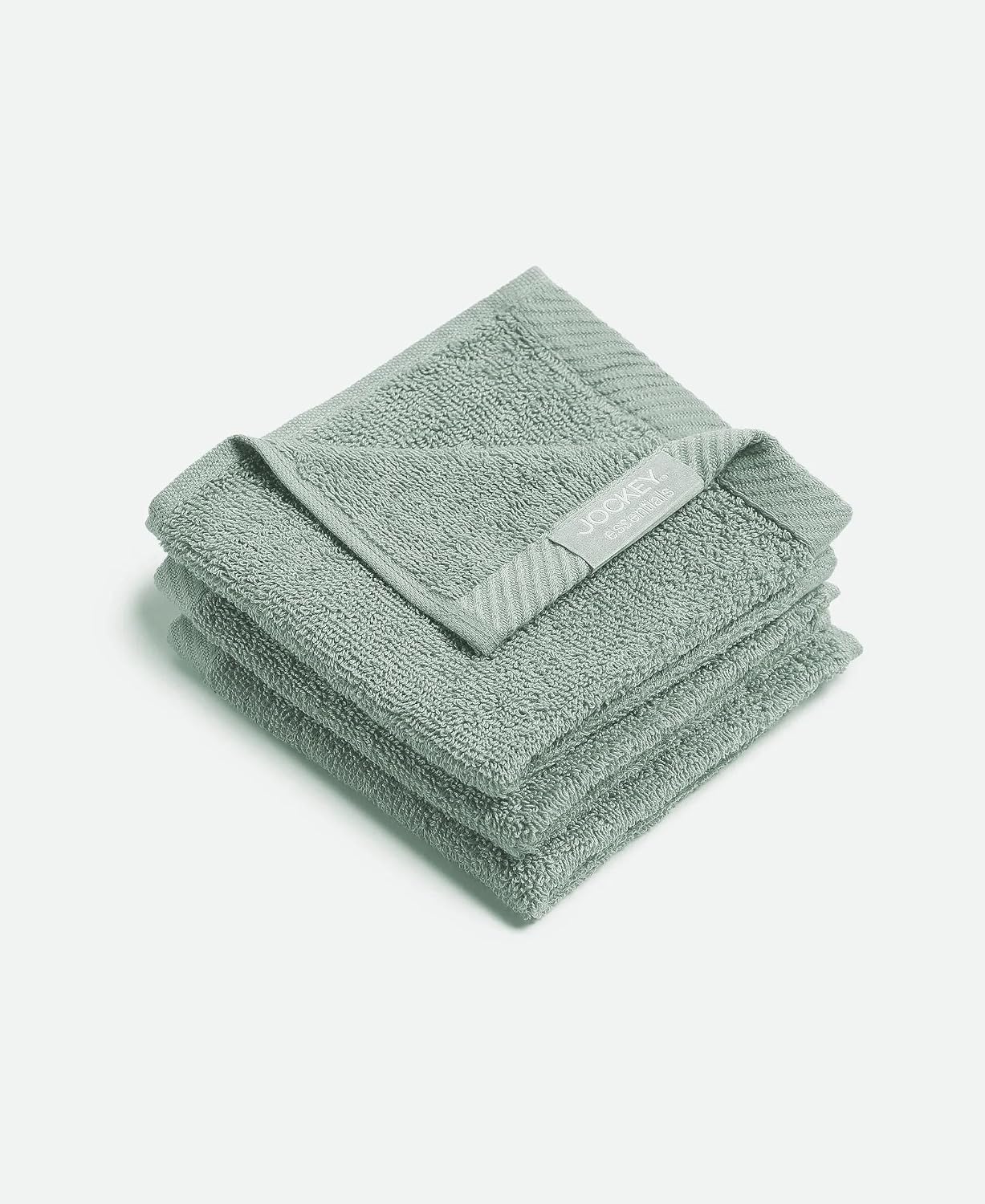 Jockey T301 Men'S Cotton Terry Ultrasoft & Durable Solid Face Towel 600 Gsm (Pack Of 3) - Sage