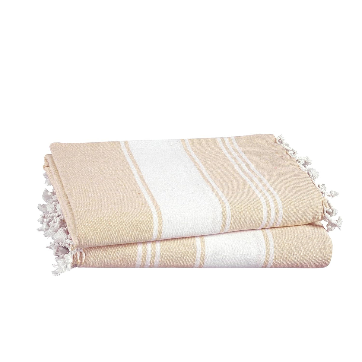 Lane Linen Oversized Beach Turkish Towel 699 Gsm | Lightweight Quick Dry Absorbent & Sand Proof Pool Towels - Beige (2 Pack)