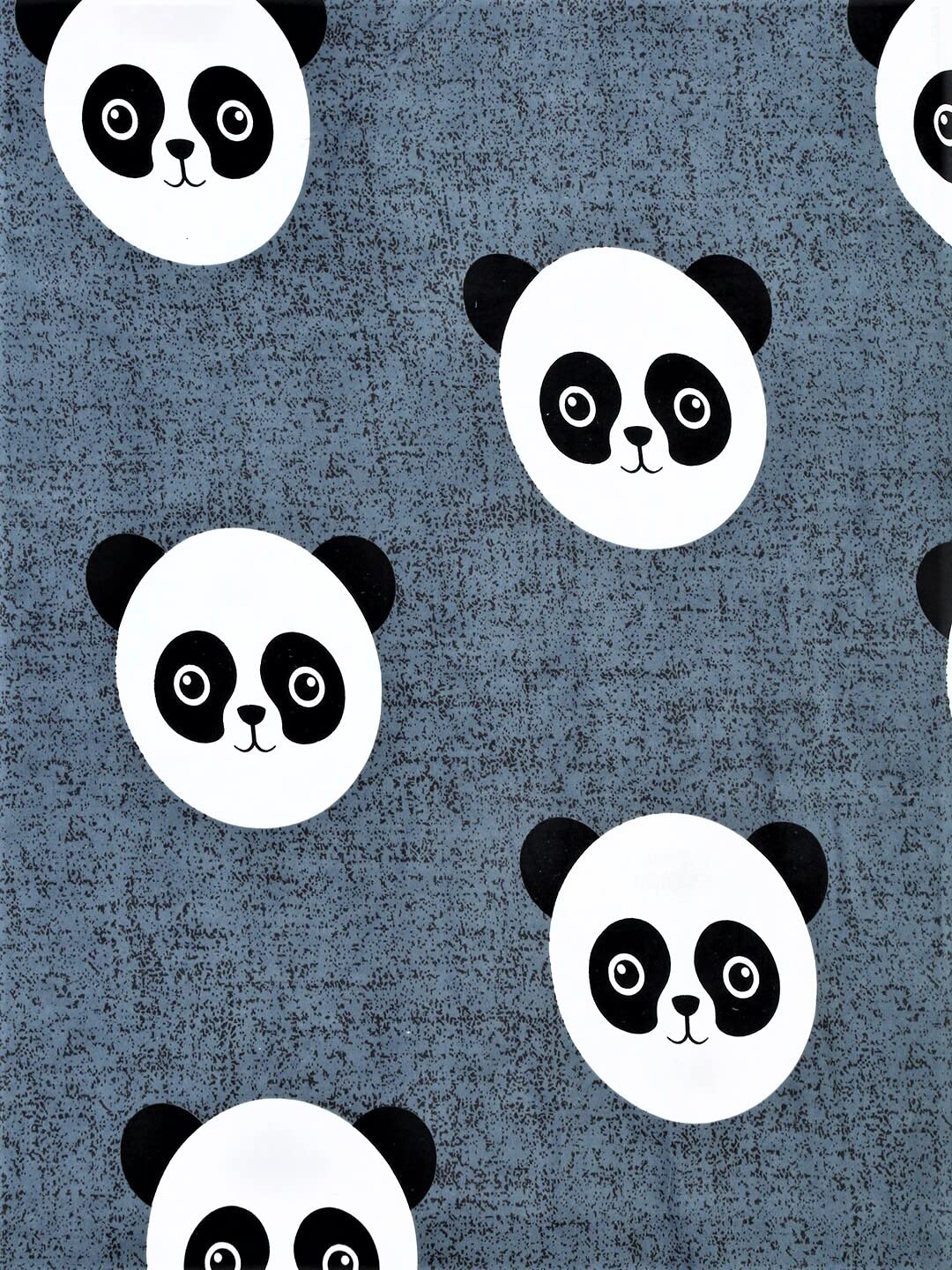 Single Bedsheet With One Matching Pillow Cover - 55 X 90 Inches, Grey | Microfiber Kids Panda Bedsheet | Normal Hand Wash Or Machine Wash