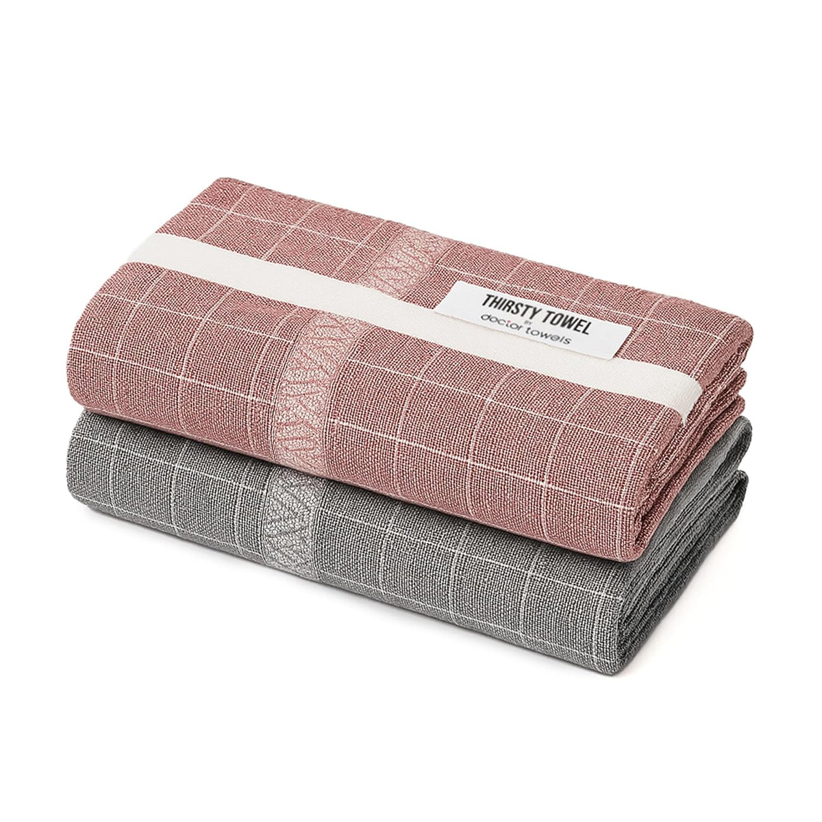 Thirsty Towel Cotton Bath Towel 400 Gsm | Super Soft & High Absorbency Towels, Quick Dry Bath Towels Large Size Pack Of 2 (Red & Grey)