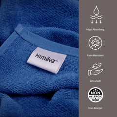 Himêya 100% Cotton Bath Towels 380 Gsm | Large Size Bath Towel For Men & Women (Iris Blue)