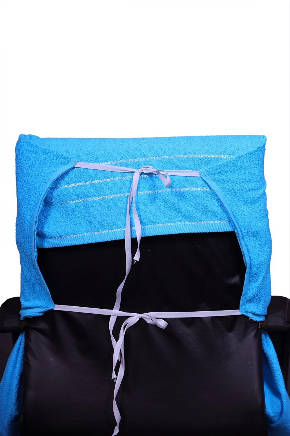 Roman Home Solid Large Luxury All Car Seats & All Office Chair Towel With Tie Knot & Elistick 450 Gsm - (Sky Blue)