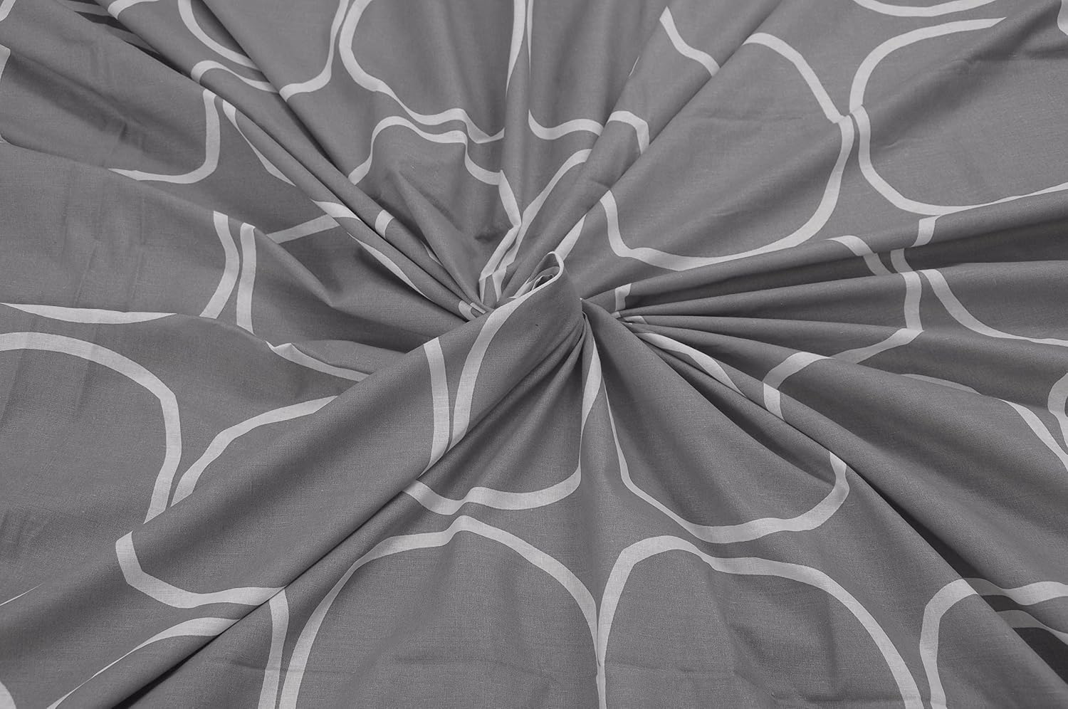 1 Fitted Single Bedsheet Cotton With 1 Pillow Cover - 36 X 78 Inches, Grey | Elegant Printed Bedding Set For Daily Use | 144 Thread Count