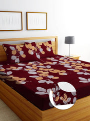 1 Bedsheet King Size 2 Matching Pillow Covers - 72 X 780 Inches, Maroon | All Around Elastic Soft & Durable Bedding For Bedroom - Lightweight Perfect For All Seasons
