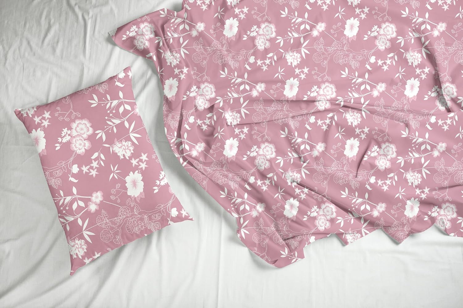 100% Pure Cotton Bedsheet For Double Bed With 2 Pillow Covers - 88 X 90 Inches, Blush Pink | Soft & Breathable Fabric | Comfortable For Daily Use
