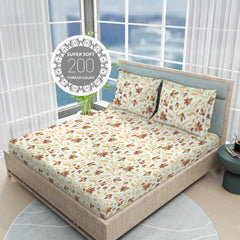 Cotton Bedsheet For King Size With Pillow Cover Set - 108x108 Inches, White | Breathable & Light Weight, All Season Comfort-Ideal For Daily Use & Gifting Bedsheet
