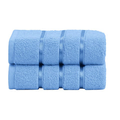 Spread Spain 100% Cotton Hand Towel 600 Gsm | Soft, Fluffy, Super Absorbent & Quick Dry Towels For Pool, Spa & Gym (Blue) -Set Of 2