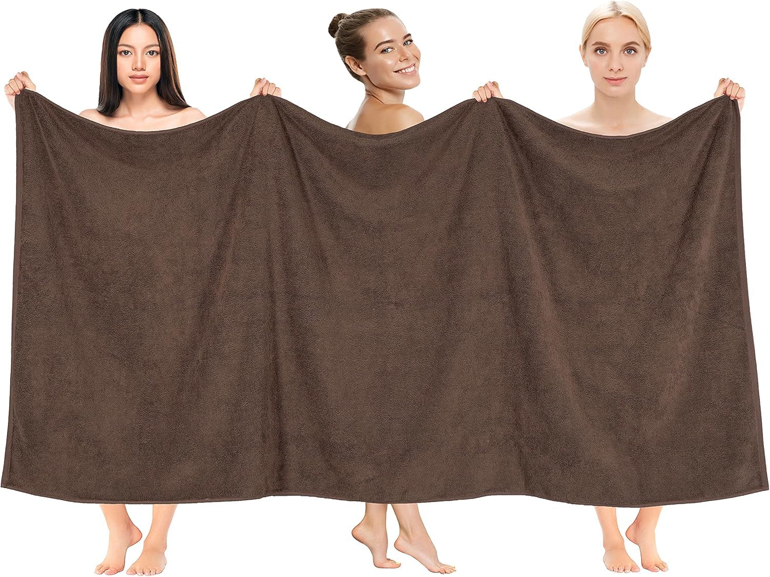 Tiqh 100% Organic Cotton Bath Towel 500 Gsm | Highly Absorbent & Quick Dry Extra Large Bath, Beach Towel Jumbo Bath Sheet Oversized Bath Towel (Brown)