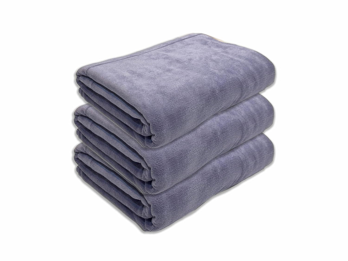 Black Gold The Finer Touch Oversized Microfiber Bath Towel 1800 Gsm | Soft Quick-Dry Microfiber Towel For Men & Women (Light Purple)- Pack Of 3