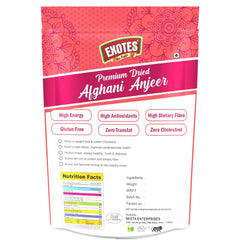 Premium Dried Afghani Anjeer Dry Figs By Exotes 400gm, (200gm*2) Each | Healthy Nuts Dry Fruits | Rich In Iron, Fibre & Vitamins Figs | 14.1 Ounce