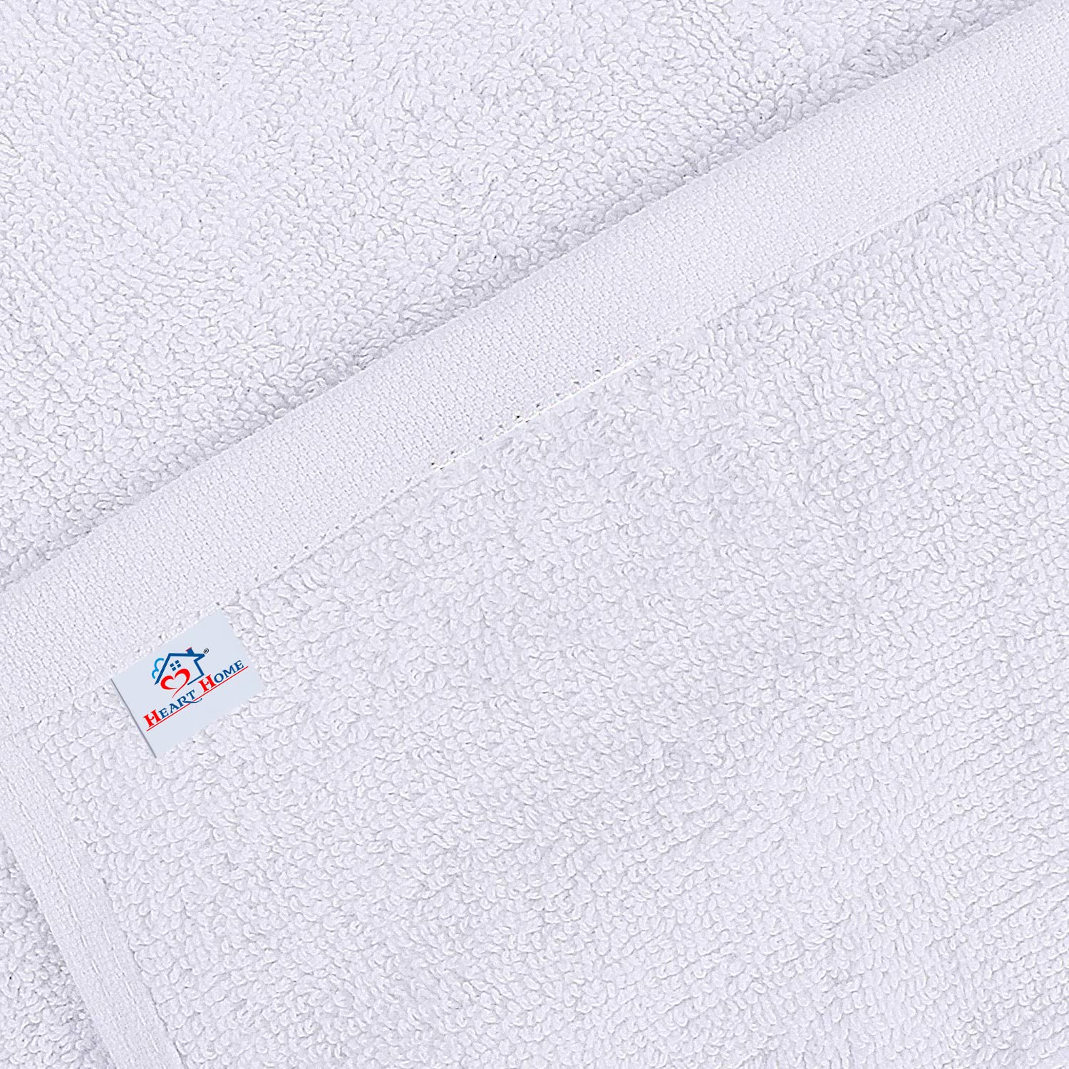 Kuber Industries Heart Home Medium Size Cotton Face Towel 200 Gsm - Pack Of 4 (White)