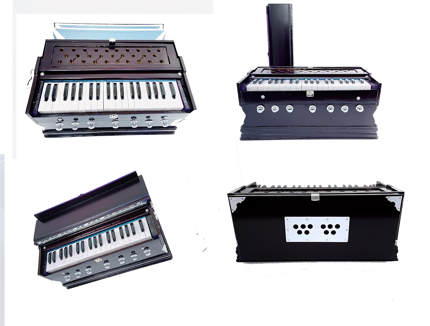 Best Harmonium With Free Carry Bag - 7 Stopper, Double Bellow, 39 Key, Two Reed (Bass-Male), 3 1/4 Octave