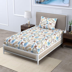 Flat Single Bedsheet With 1 Pillow Cover & Single Comforter - 60 X 90 Inches, Multicolor | Soft & Durable For Everyday Use - All Season Comfort