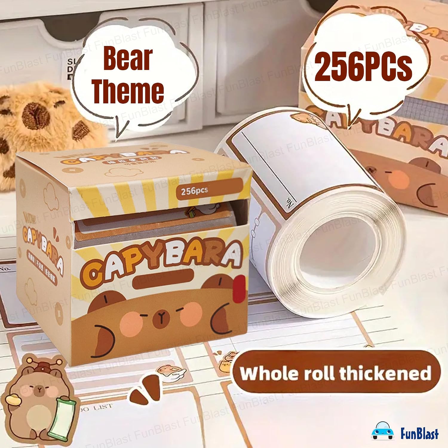 Theme Sticky Notes – 256 Pcs Peel Off Sticky Notes, Kawaii Stickers, Stick Notes For Study