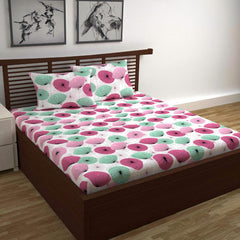 100% Pure Cotton Double Bedsheet For Queen With 2 Pillow Covers - 87 X 100 Inches, Multicolor | Soft & Durable For Everyday Use & Bedroom - All Season Comfort