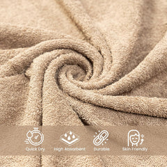 Akiko Home 100% Cotton Essential Series Bath Towel 400 Gsm | Soft, Absorbent, Quick Dry & Durable, Large Size Towel (Beige)