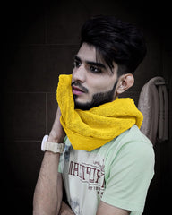 Softspun Microfiber Towels 380 Gsm | High Loop Gym & Sports For Men & Women Fast Drying Super Absorbent Lightweight (Yellow)