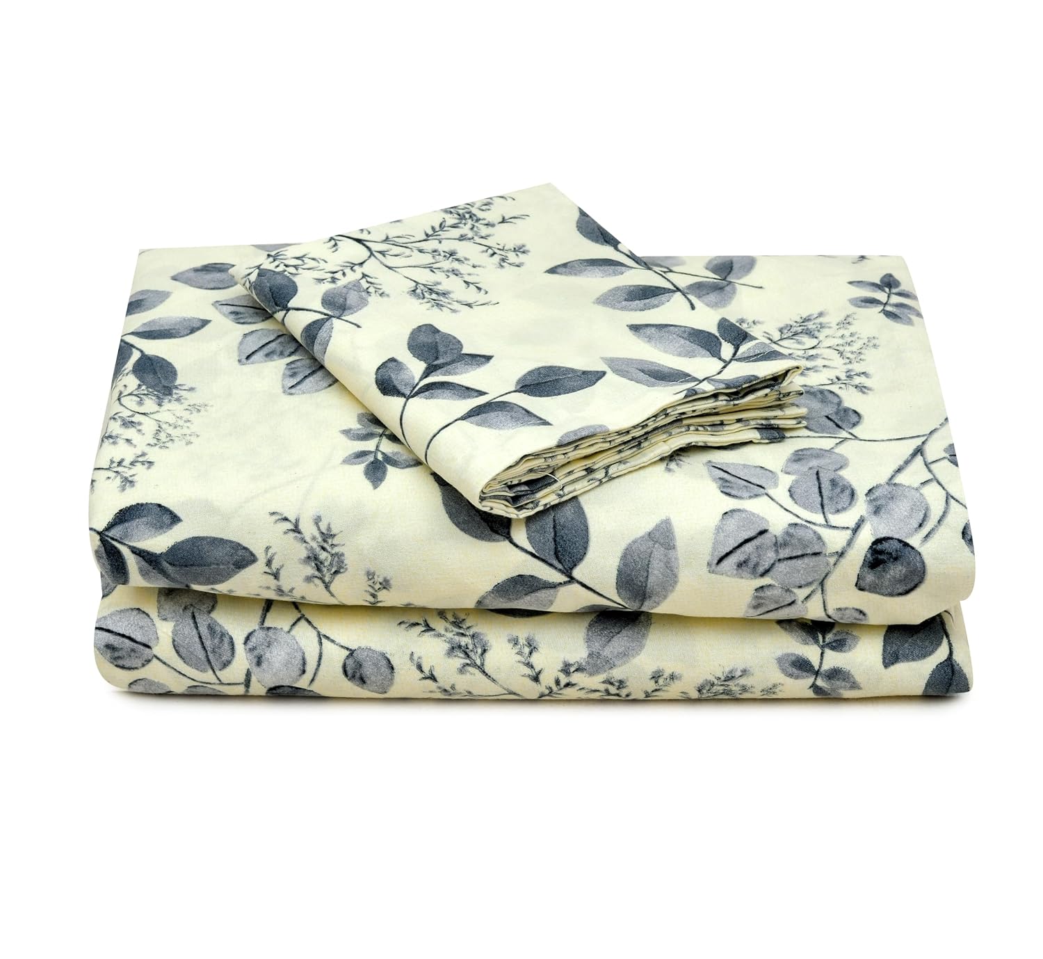 Polycotton Elastic Fitted Bedsheet For Single Bed With 1 Pillow Cover - 36 X 78 Inches, Cream | Super Soft Brushed Durable Fabric