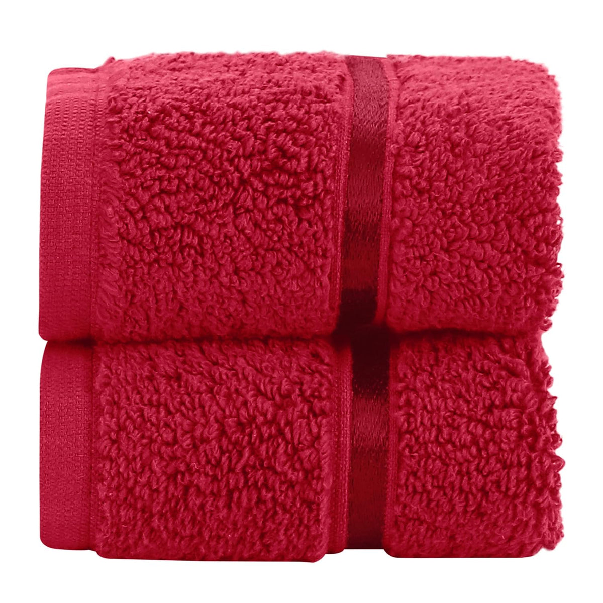 Spread Spain 100% Cotton Face Towel 600 Gsm | Roman Face Towel Super Absorbent Soft & Quick Dry Towels (Red) -Set Of 2