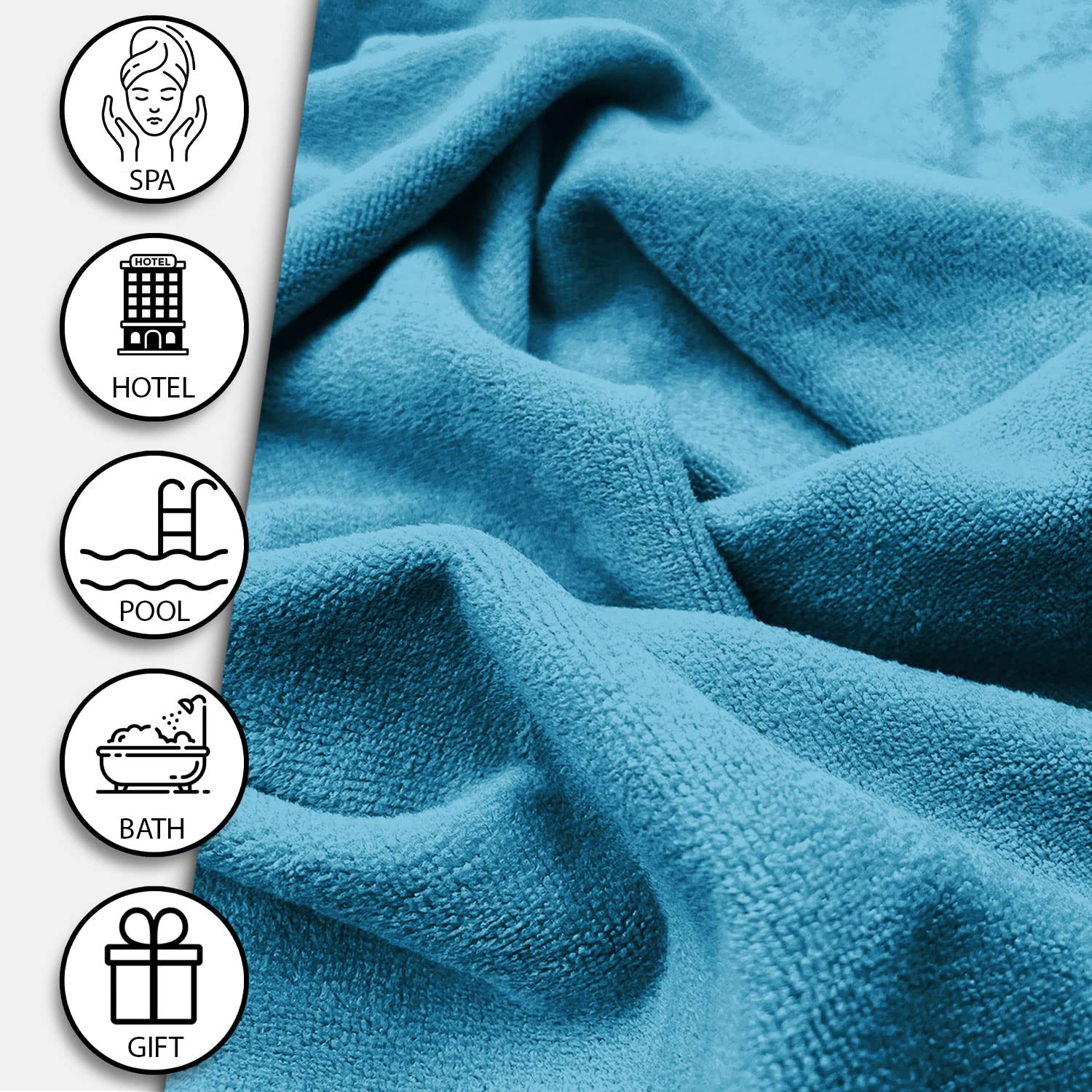 Sassoon Venir Microfiber Men XL Bath Towel 450 Gsm | Ultra Soft Material, Towel For Daily Use (Peacock)