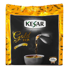 Kesar Gold Loose Leaf Tea - 250gm, 8.8 Ounce | Special Blend Of Assam CTC & Darjeeling Leaf Tea - Medium Caffeine Chai Patti | Most Flavored Tea