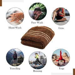 Kuber Industries Soft Cotton Face Towels 2400 Gsm | For Men & Women Easily Washable Pocket Towels & Workout Gym - Dark Brown & Blue (Pack Of 12)