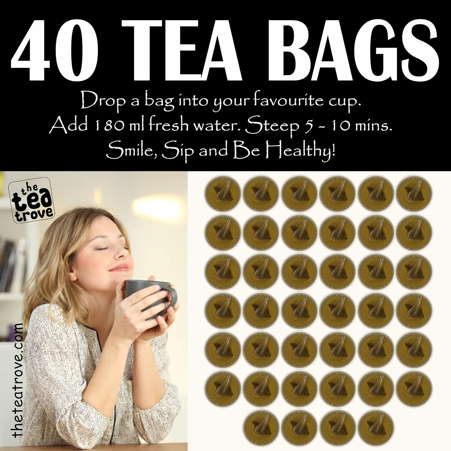 The Tea Trove Organic Raspberry Leaf Herbal Tea Bags In Resealable Pouch - 40 Pyramid Tea Bags | Caffeine Free Red Raspberry Tea To Support The Female System