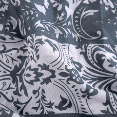 Single Bedsheet With 1 Pillow Cover - 57 X 87 Inches, Grey & Blue | Designer Printed Bedsheet Set - Naturally Soft, Breathable & Skin Friendly