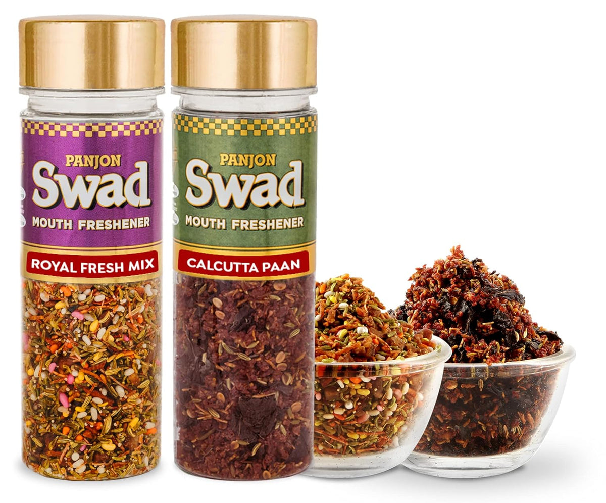 Panjon Swad Mukhwas Royal Fresh Mix & Dry Calcutta Paan 220gm, 2 Bottle