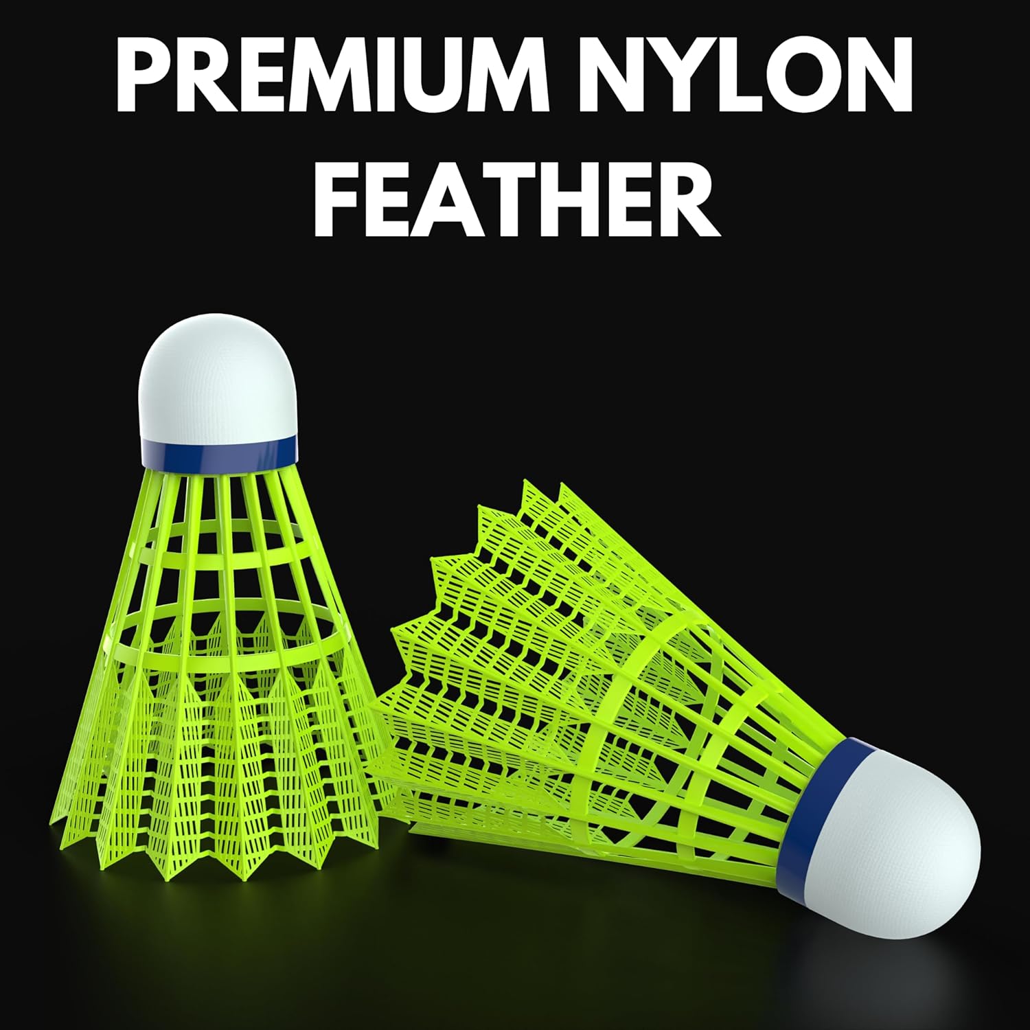 Ace Birdies 8 Nylon Badminton Shuttlecocks With Strong Cork Head , Sturdy and Well-Balanced | Green , Pack Of 12