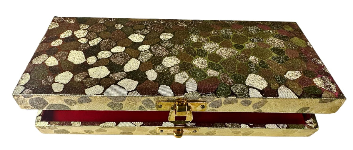 Designer Premium Mdf Wedding Box/Cash Box, Shagun Box, Decorative Box, Money Box, Gaddi Box 20 X 9 X 4cm, Colour - Golden, Style - Elegant