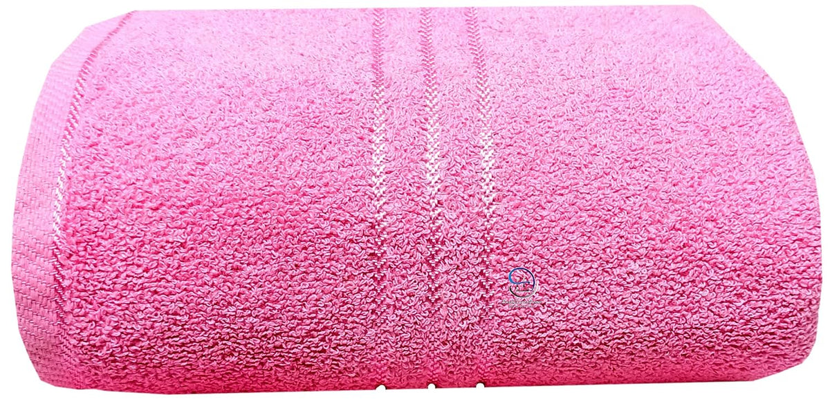 Lush Haven Decor Large Bath Towel 500 Gsm | 100% Pure Cotton Full Size Xxxl Ultra Soft (Pink)