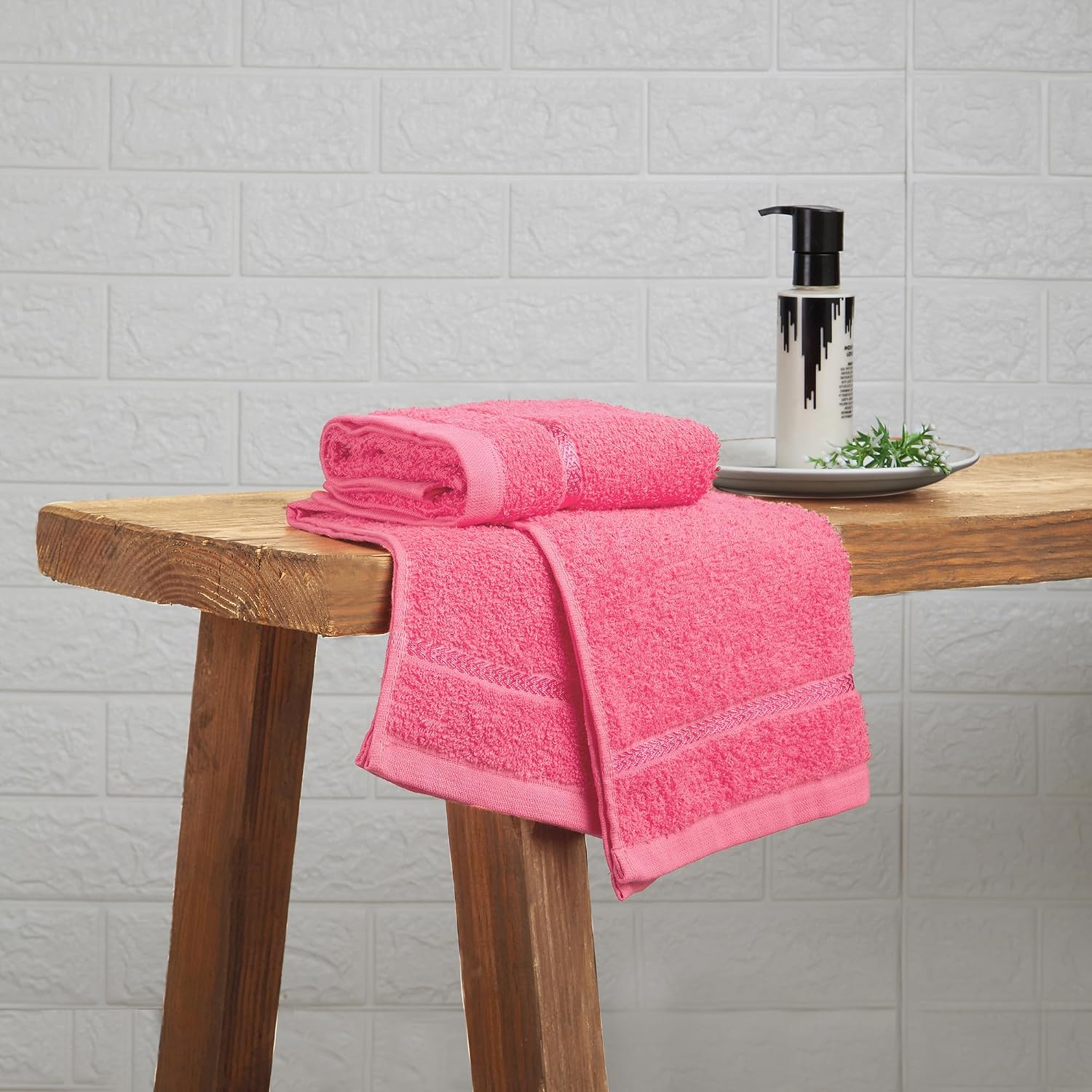 Welspun 100% Cotton Easy Care Hand Towel 400 Gsm | Quick Dry Ultra Soft Hand Towel (Coral) - Pack Of 2