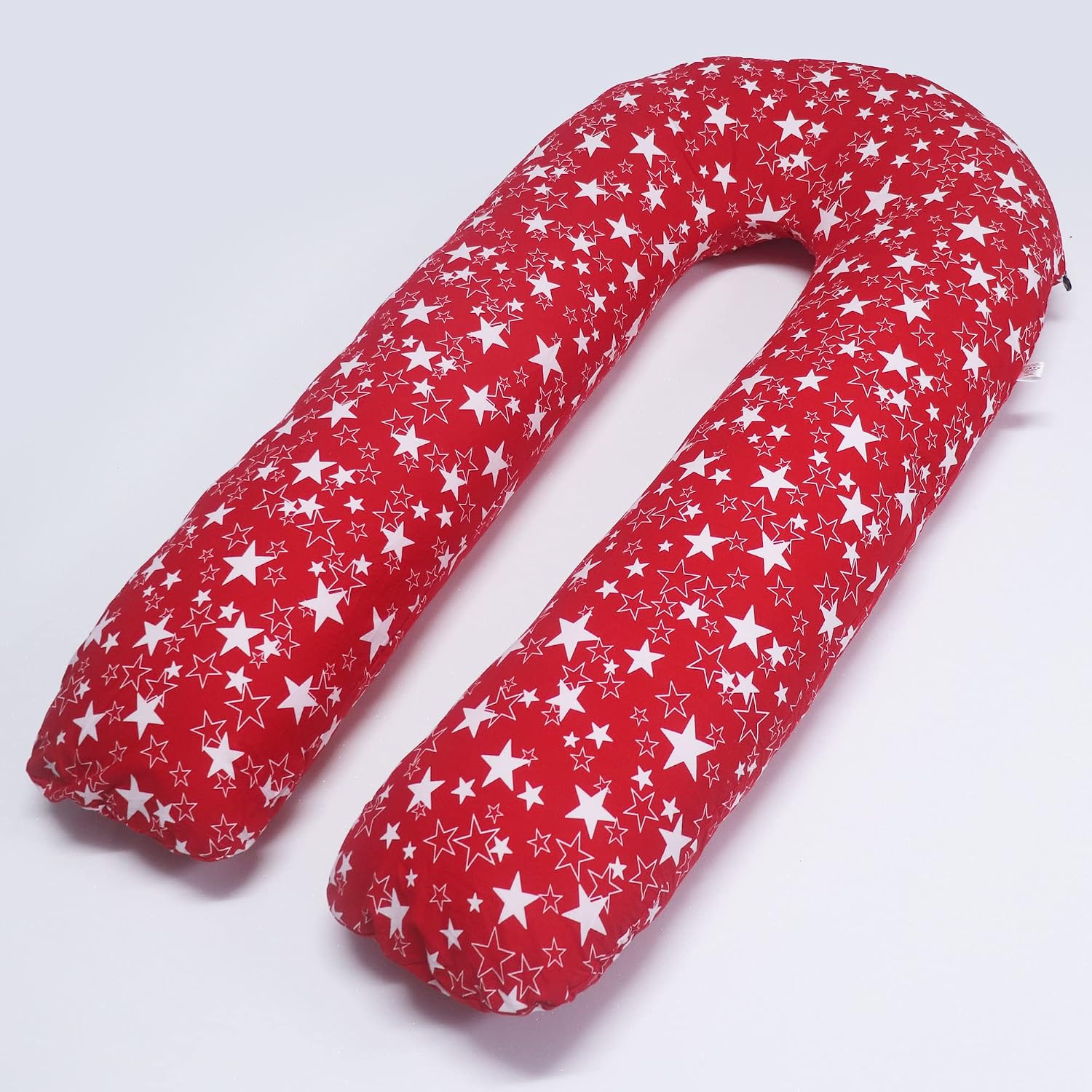 U Shaped Pregnancy Pillow, Maternity Pillow, 100% Cotton Cover, Stardom Red | Super Premium Pillow For Sleeping, Versatile Use, Pregnocare Microfibers, Breathable, Comfortable Pillow