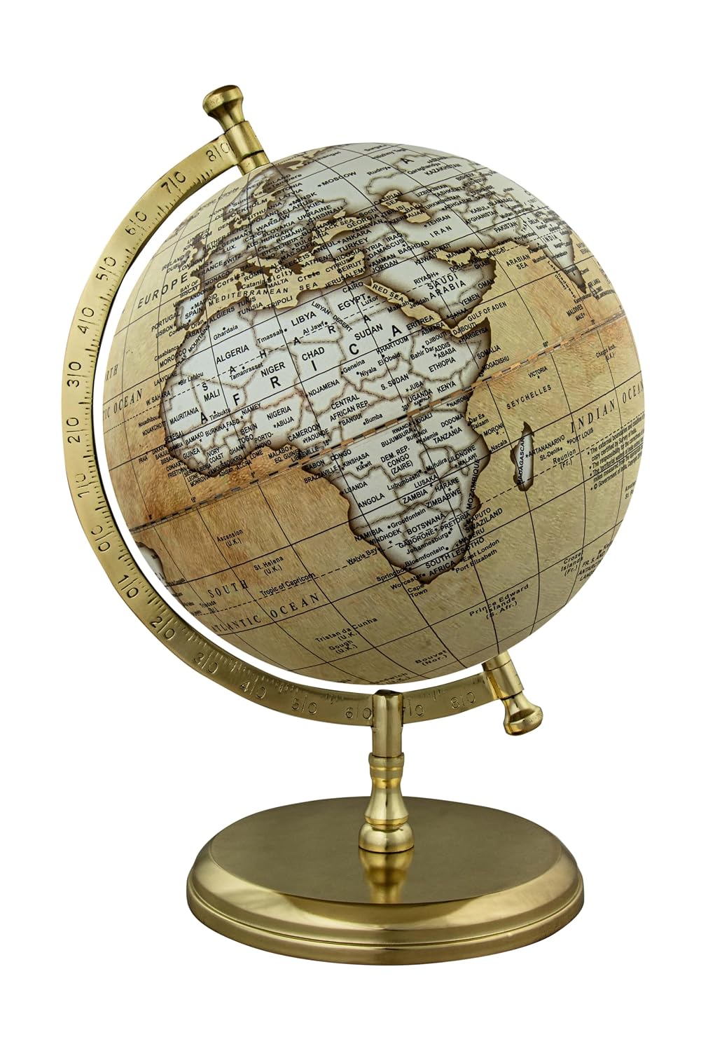 Prime Single Joint Globe, Height 33 Cm (13.2 Inch) Dia 25 Cm (10 Inch) With Metal Arc & Base | Educational & Decorative Globe (Gp1010) Pack Of 1