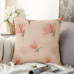 Microfiber Square Pillow Cushion For Sofa & Bed, Light Pink - 16 X 16 Inch | Soft, For Comfort & Back Support | Breathable, Premium Cotton Cushion Cover With Zip, Neck Support - Set Of 1