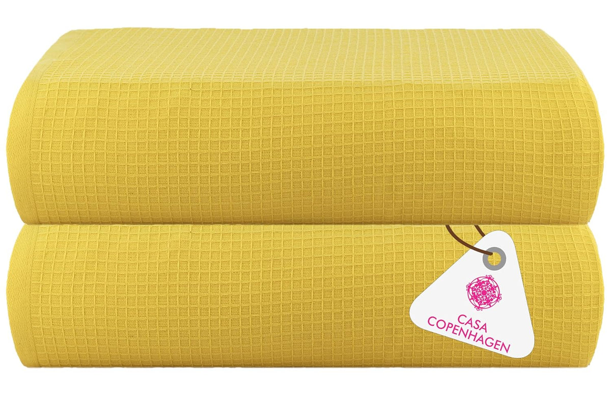 Casa Copenhagen Egyptian Cotton Exotic Hand Towel 400 Gsm (Wf Butter Yellow)- 2 Pcs