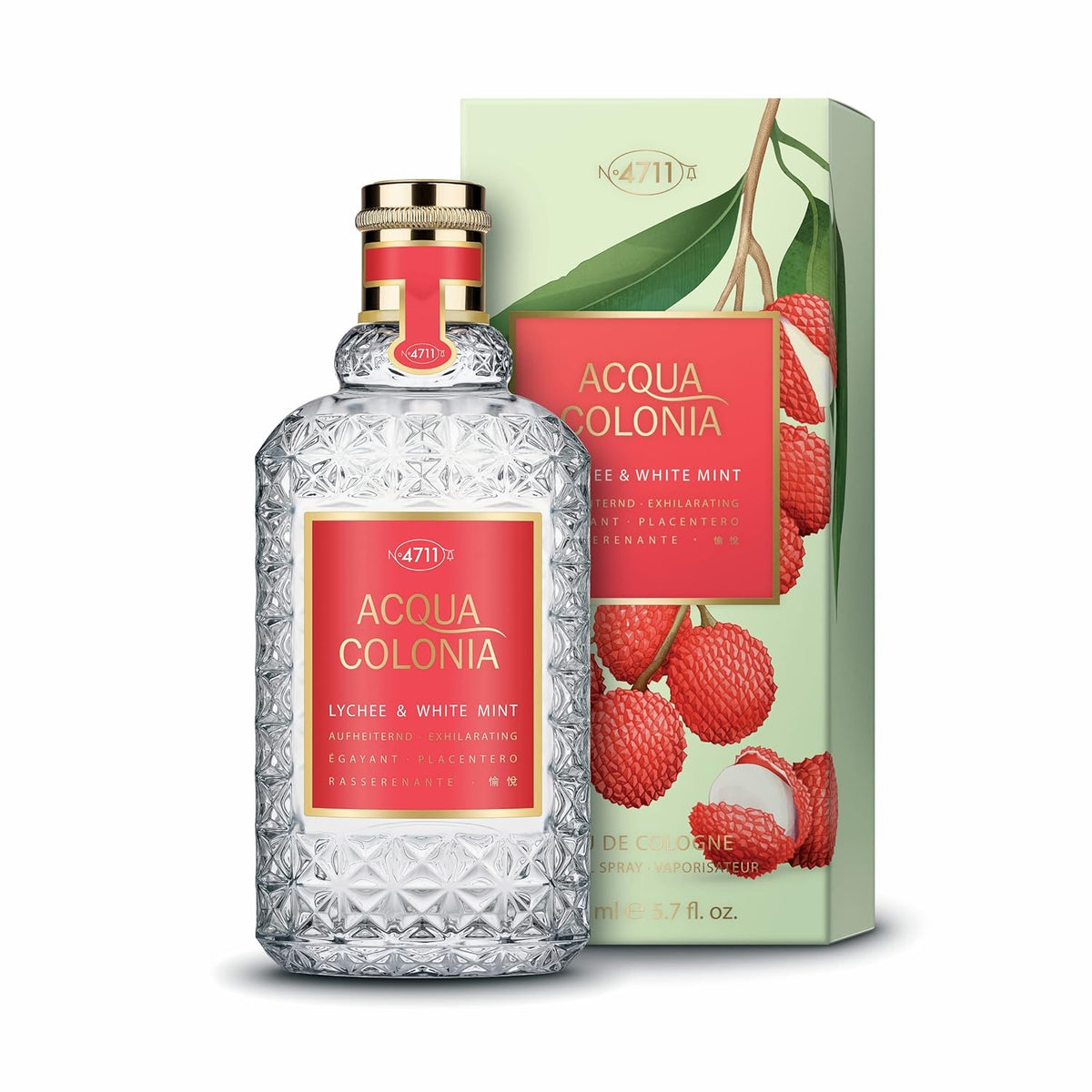 4711 Acqua Colonia Lychee & White Mint Unisex Eau De Cologne 170ml 5.7 Fl.oz. | Best Gift For Love