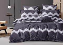1 Flat Bedsheet For King Size With 2 Pillow Cover + Comforter - 90 X 100 Inch, Dark Grey | Super Soft Glace Cotton - 4 Pcs Bedding Set | Perfect Gifts Set Wedding, Anniversary