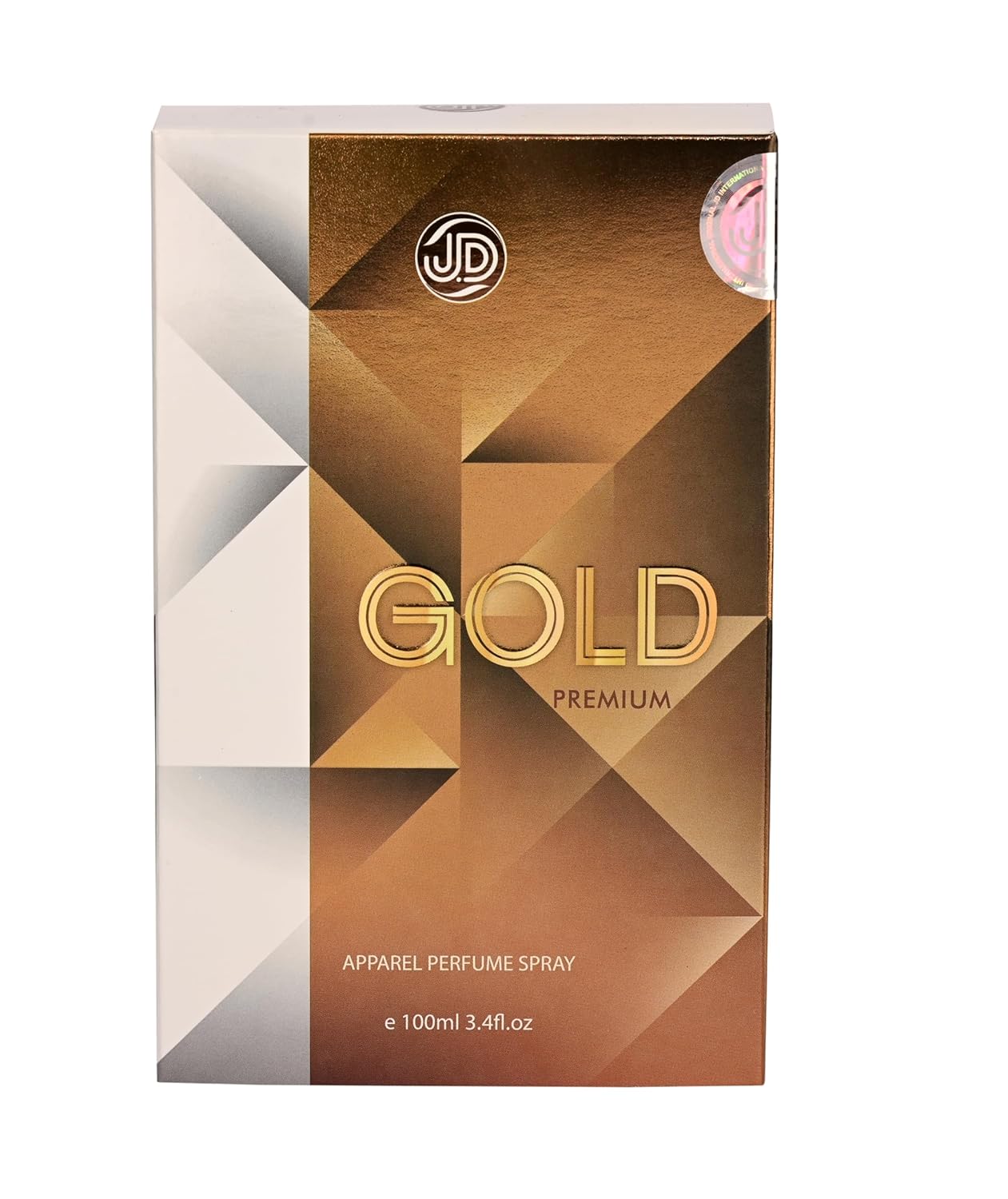 JD International Gold Premium Apparel Unisex Perfume With Long Lasting Fragrance - 100ml, 3.4 Fl.oz. | Unisex Perfume