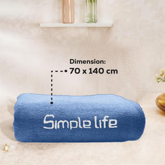 Housse Premium Soft Microfiber Embroidery Bath Towel 350 Gsm | Soft Absorbent Quick-Drying Sweat Towel (Dark Blue)