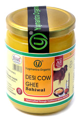 Premium A2 Danedar Desi Sahiwal Cow Ghee By Yugmantra Organic Foods | Rich In Nutrients Healthy & Protein Fiber Desi Ghee Perfect For Weight Management | 1 Liters (500ml * 2) 33.8 Ounce | Jar Pack