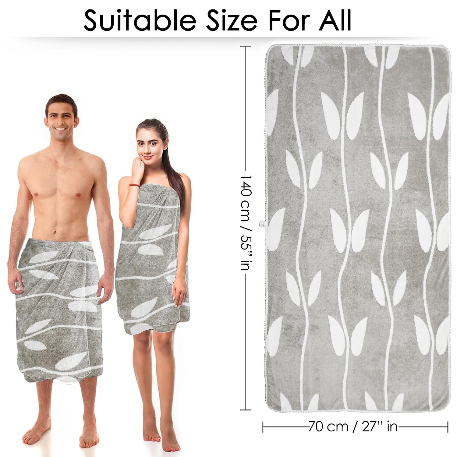 Story@Home Bath Towel Large Size 500 Gsm Quick Dry Bath Towel | Perfect For Everyday Use (Misty Leaves)