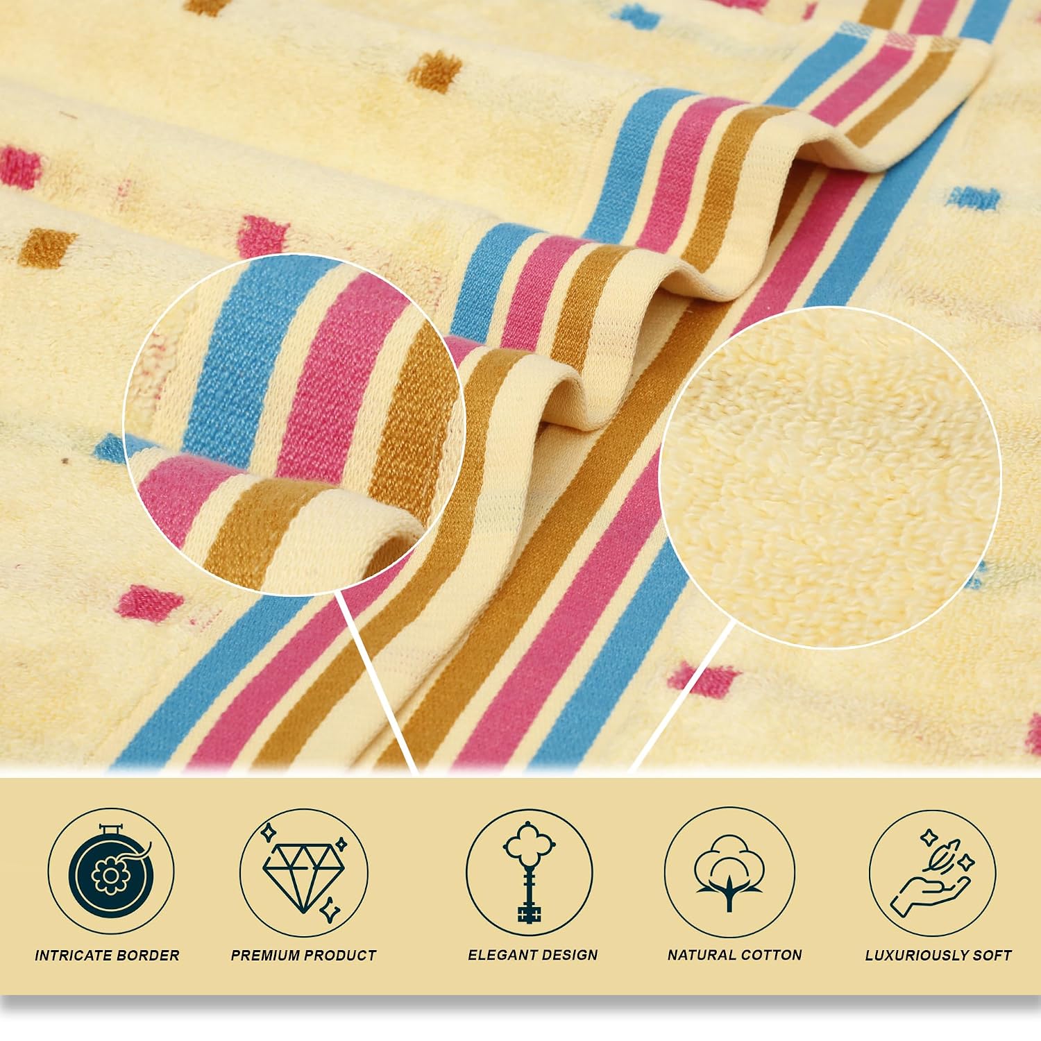 Liberty Towels Ultra Zero Twist 100% Cotton Large Size Towel 500 Gsm | Ultra Soft, Highly Absorbent, Quick Dry Bath Towel (Yellow)