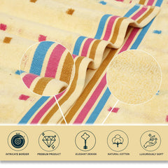 Liberty Towels Ultra Zero Twist 100% Cotton Large Size Towel 500 Gsm | Ultra Soft, Highly Absorbent, Quick Dry Bath Towel (Yellow)