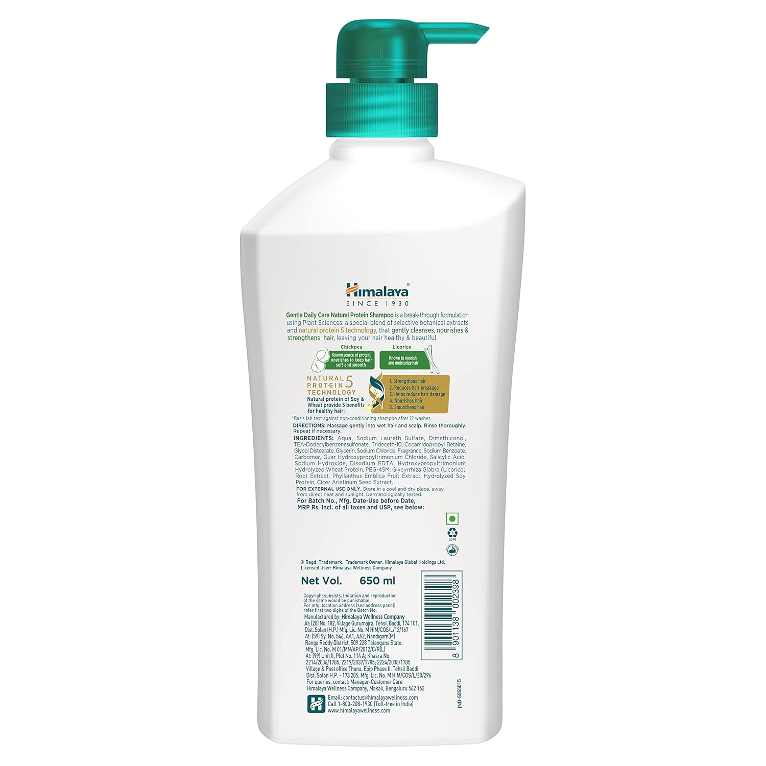 Himalaya Gentle Daily Care Natural Protein Shampoo, Gently Cleanses, Nourishes, Strengthens Hair | 650ml