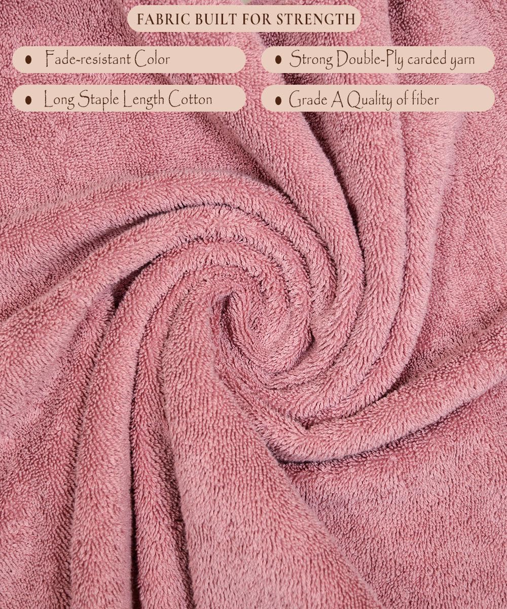 Rangoli Soft Absorbent Durable Towels Earthly Egyption Cotton Plush Oversized Bath Towel 600 Gsm (Peach)