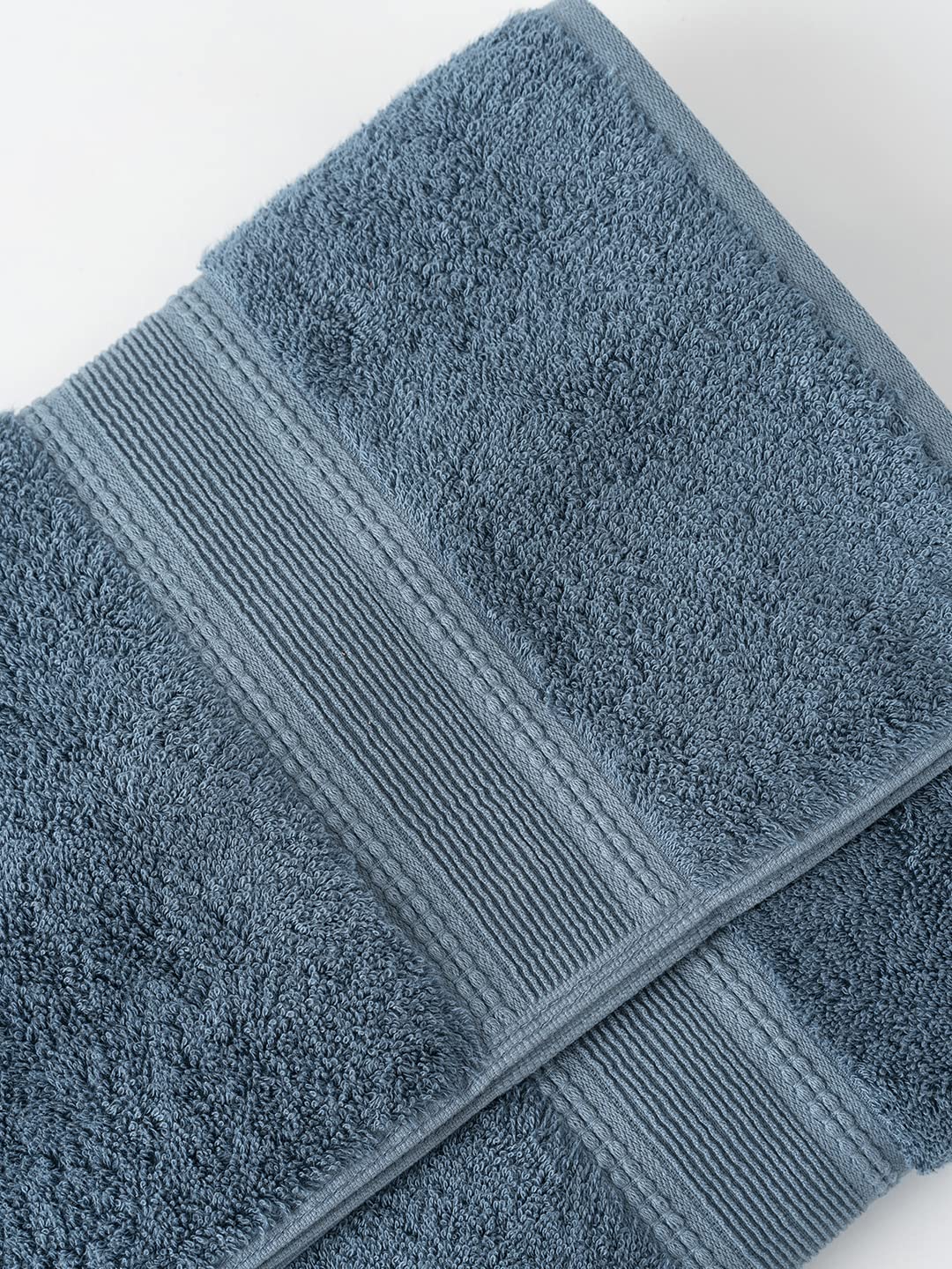 Ddecor Live Beautiful Ecofriendly Solid Cotton Bamboo Bath Towel 650 Gsm (Blue)