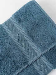Ddecor Live Beautiful Ecofriendly Solid Cotton Bamboo Bath Towel 650 Gsm (Blue)