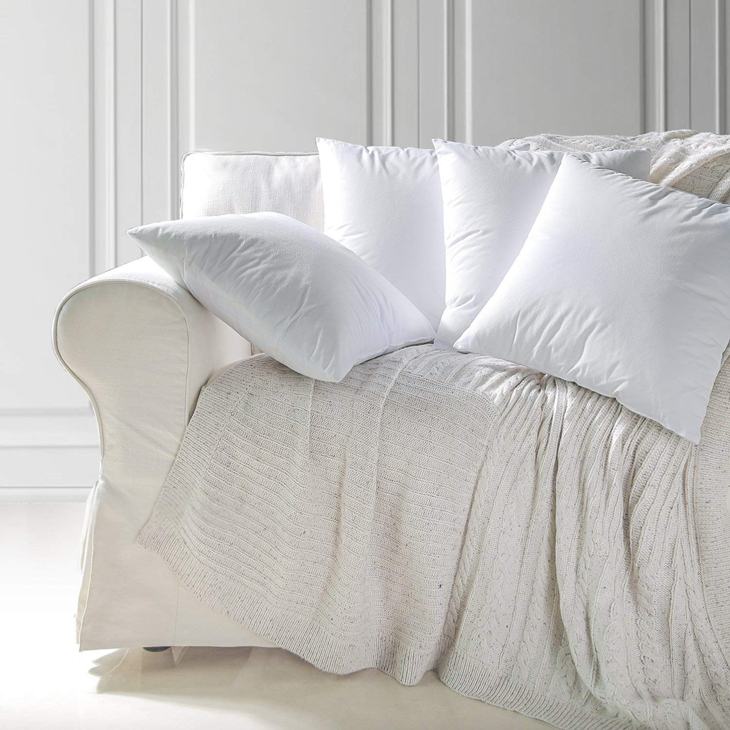 Microfiber Soft Pillow, Sofa Pillow Cushion, Bed Takiya, Comfortable, White - 16 Inch | Bed Pillow, Washable, Easy To Clean & Maintain | Perfect Support For Relaxation - Pack Of 3